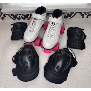 Pacer GTX 500 Performance Speed Roller Skates US Size 7 w Knee and Elbow Pads